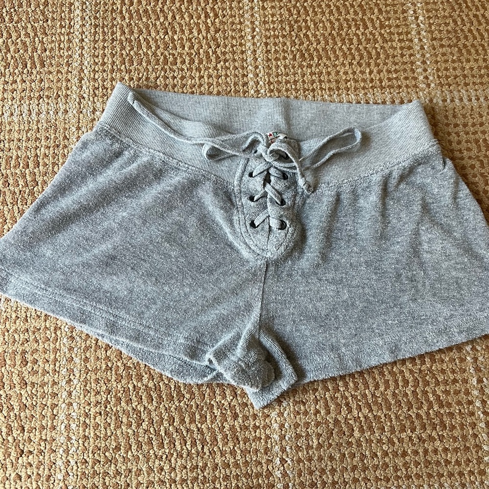 Hard Tail terry Gray Lace-Up Shorts!!!!!!